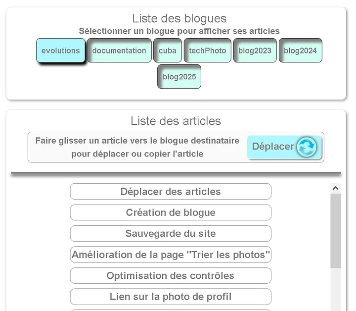 D&eacute;placer des articles - Photo n°1
